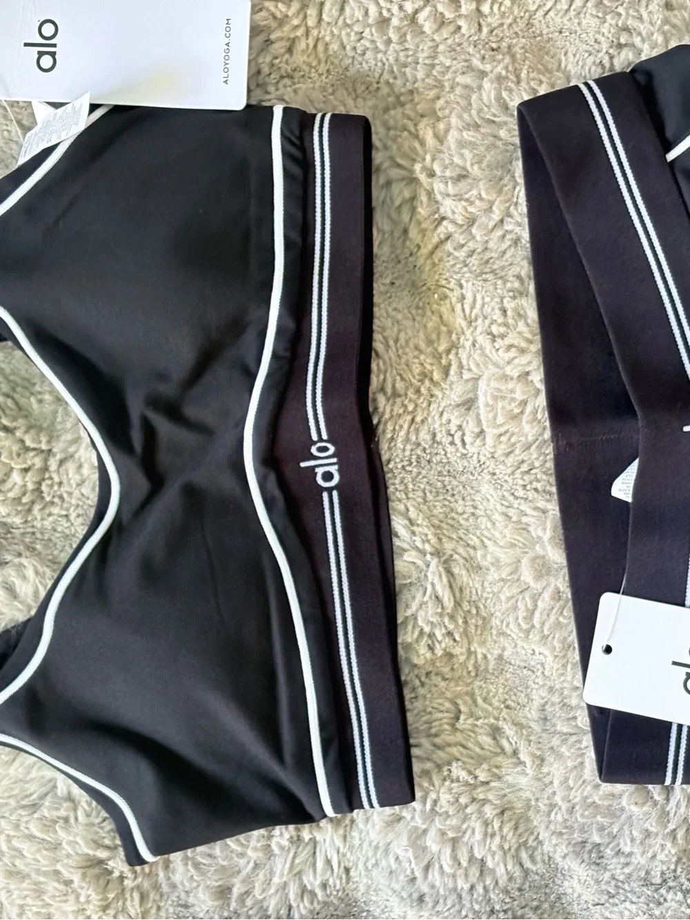 ALO Yoga Set for Women Black and White Two Piece Set